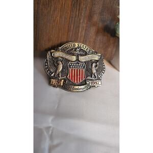 1987 US Constitution Bicentennial Belt Buckle Limited Edition Eagle Shield 200th
